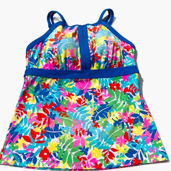 Anne Cole Women’s Swimsuit Bathing Suit Tankini Top Bright Tropical L 12 - Picture 9 of 9